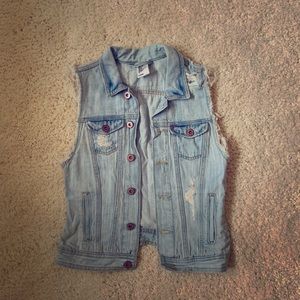 H&M Distressed Denim Vest